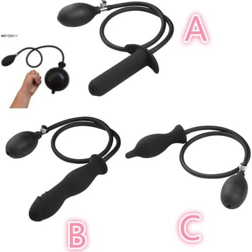 Inflatable Silicone Anal Plug Anal Dilator Expandable Inflatable Butt Plugs Dildos sex toy for couple adult games sex toys