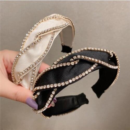 Rhinestone Cross Hairbands For Women Scissors Headband Headbands Korea Hair Accessories Hair Band Hair Bows Crown