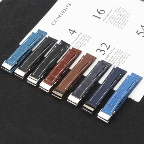 Genuine Real Leather Watch Band Watchband For Breitling Strap for NAVITIMER WORLD Avenger superocean Belt 20mm 22mm 24mm Logo