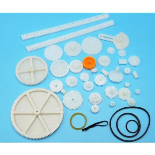MIX34 Kinds of Gear Bag Toy Model Gear Rack Reduction Worm Belt Pulley Plastic Gear Pack 34pcs/pack