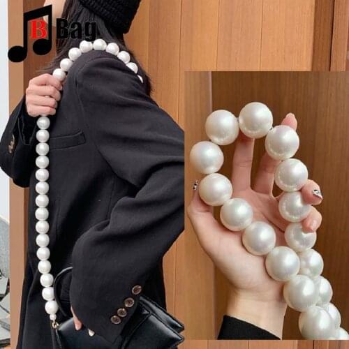 25mm Pearl Bag Strap Beaded Design Bag Handle Belt Women Handbag Handles Replacement Handbags Strap Accessories phone decoration
