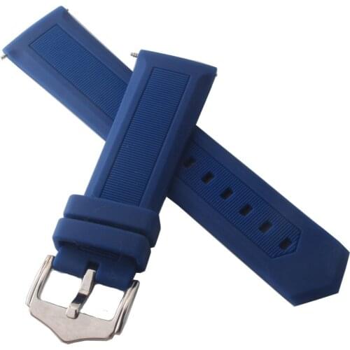 Common Watchband strap Silicone Rubber Blue Watch strap waterproof for sport watches mens womens accessories 12 14 16 18 19 20mm