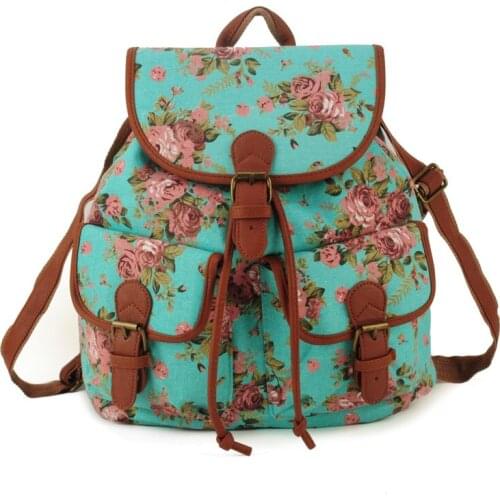 Casual School Backpack Canvas Travel Small Backpack Drawstring Ladies Laptop Backpacks Mochilas Feminina Shoulder Bag QQ1715