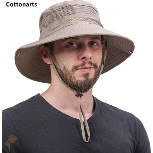 Summer UV Protection Fisherman Hat Fashion Solid Color Womens Hat Men Outdoor Wide Brim Breathable Bucket Hats Beach Hats Caps