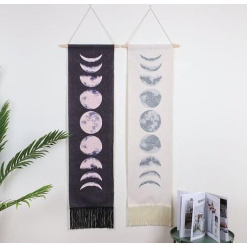 Nordic Moon Cycle Scenic Cotton Fabric Home Decoration Watt-hour Meter Box Cover Dormitory Hotel Hanging Blanket Wall Decor