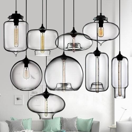 Modern Transparent Glass Chandelier Simple Ball Bar Creative Cafe Nordic Restaurant Bedroom Personalized Chandelier