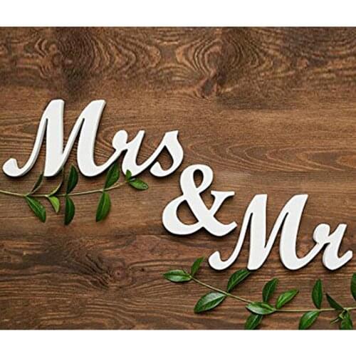 1 Set Mr & Mrs WEDDING LETTERS White/Black Mr AND Mrs Letters Sign Gift Wedding Decoration GI602726