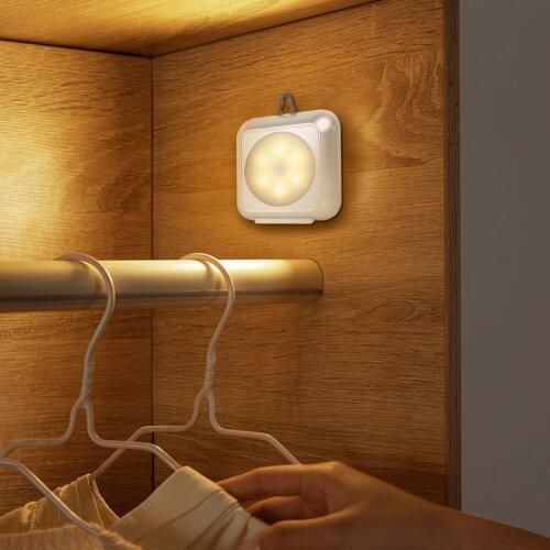 6 LED Under Cabinet Lights Warm White PIR Induction Motion Sensor Lights for Wardrobe Cupboard Closet Bedroom Kitchen Nigh Light
