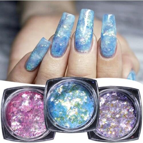 TCT-600 Polarizing Opal Flake Blue Iridescent Confetti Nail Glitter ногти дизайн светящиеся Shards Manicure Festival Accessories