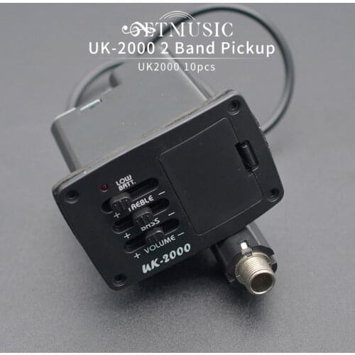 10PCS UK2000 2 Band Pickup EQ Equalizer Preamp for Ukulele Mini Guitar Black