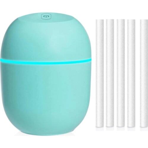 Ultrasonic Mini Air Humidifier with 5pcs Filters USB Aroma Essential Oil Diffuser Home Car Fogger Mist Maker with LED Night Lamp
