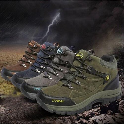 High Cut Unisex Hiking Shoes Wearable Breathable Mens Outdoor Rubber Boots Woman Trekking Shoes Mountain Climbing Sneakers
