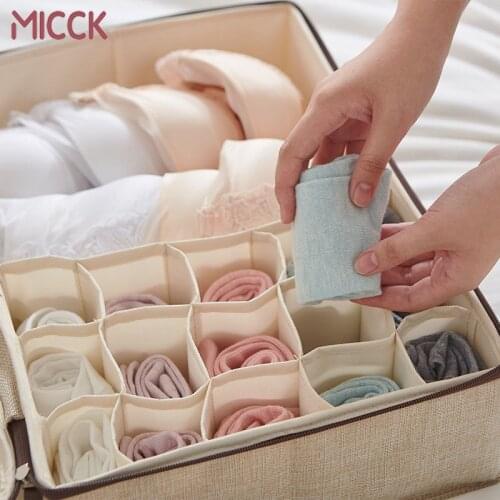 MICCK Japanese Underwear Storage Box 16-Compartment Household Socks Finishing Box Bra Storage Three In One Storage Accessories