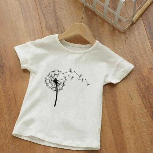 ZZSYKD T-shirt Summer Boy Tshirt 2020 NEW Plant Flower Painting Harajuku Kawaii Girls Tops Casual Children Clothes Unisex Cozy