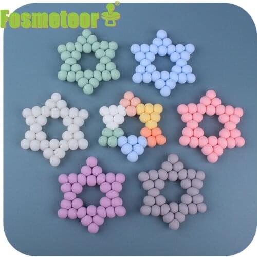 Fosmeteor 1pcs Baby Nursing Teether Beech Wood Safe Silicone Beads Teething Bracelets New Toddlers Rattle Montessori Baby Toys