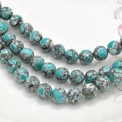 10pcs/lot Semi-precious Stone Synthetic Natural Stone DIY Bracelets Women Loose Bead Accessories GB001-002-003-004-005