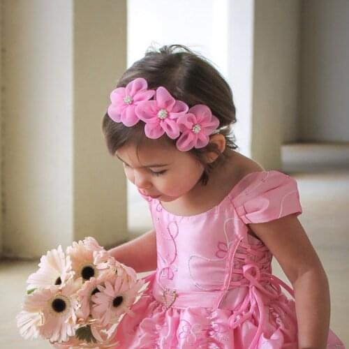 10 colors new European and American childrens cute and beautiful girl 3 flowers headband, headwear, accessories