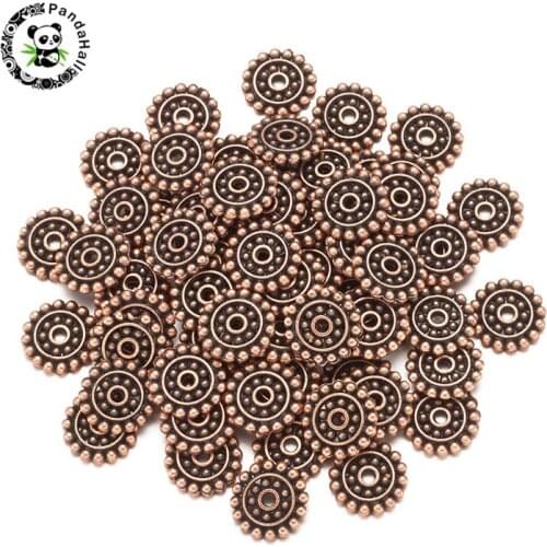 Pandahall 100 pcs Tibetan Style Alloy Bead Spacers for Jewelry Findings DIY Making Accessories Daisy 12.5x2mm Hole: 2mm 2 Colors