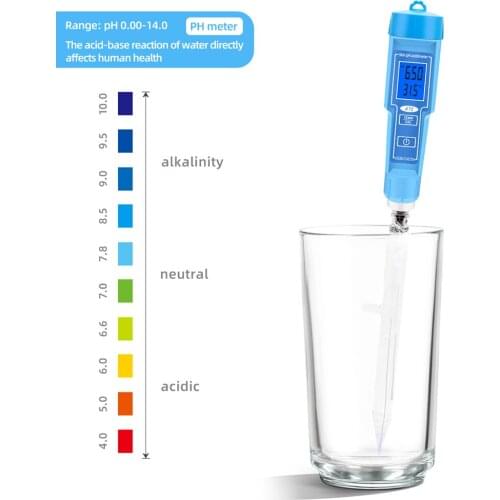 2 In1 Multifunctional PH Test Pen With LED Display Food Soil Cheese Tester Automatically Correct PH Meter Tapered Crystal Sensor