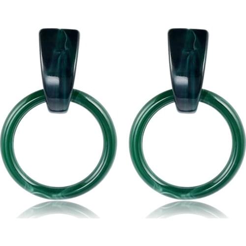 2021 Fashion Charm Jewelry Resin Earrings for Women Big Long Circular Geometric Acrylic Drop Wedding Earring