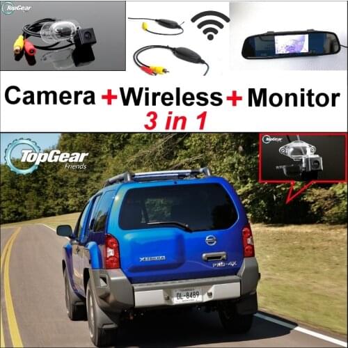 3 in1 Special Camera + Wireless Receiver + Mirror Monitor Easy DIY Back Up Parking System For Nissan Xterra 2005~2015