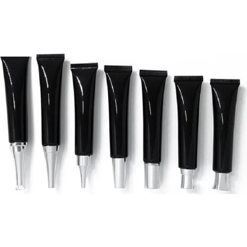 50 pcs/lot 20ml 20g Eye Cream Soft Tube PE Bright Black Empty Makeup Packaging Refillable Emulsion Essence Squeeze Tube