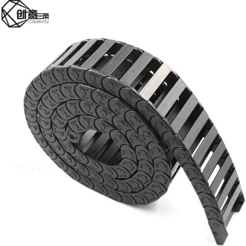 7 x 7mm 10 x 10/15/20/30/40 mm Cable Drag Chain Wire Carrier With End Connectors For CNC Router Machine Tools