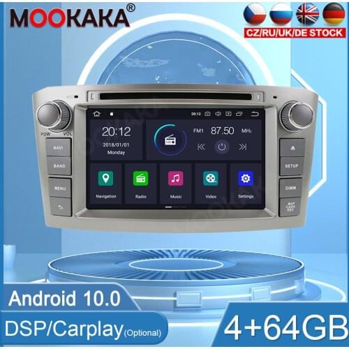 4G+64GB Android 10 Screen Car Radio For Toyota Avensis 2002-2008 GPS Navigation Auto Audio Stereo Recorder Head Unit DSP Carplay