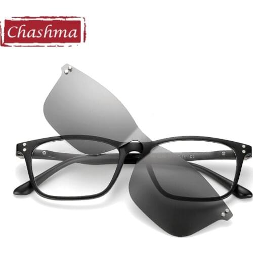 Chashma Brand TR90 Flexible Eyewear Women Clips Polarized Lenses Magnet Men Mirror Sunglasses Optical Glasses Frames