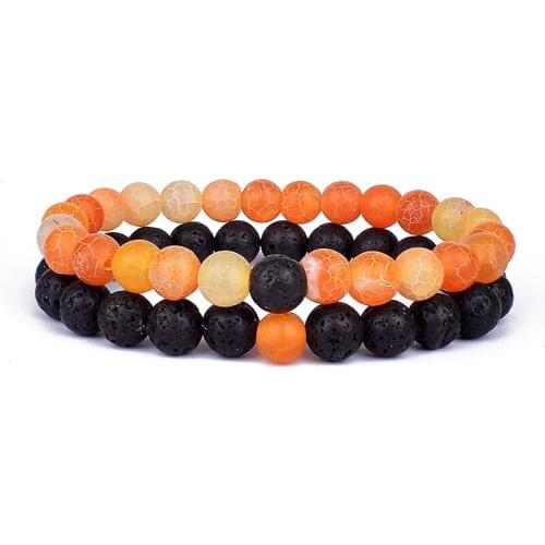 Chakra Carnelian Couples Distance Men Bracelets Set Natural Turquoises Lava Stone Tiger Eye Beaded Yoga Bracelets Women Jewelry