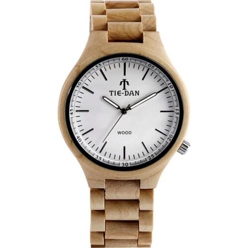 Novel Nature Wood Watch Mens Quartz Analog Wristwatch Bamboo Clock with Luminous Hands Adjustable Wooden Strap Timepiece Reloj