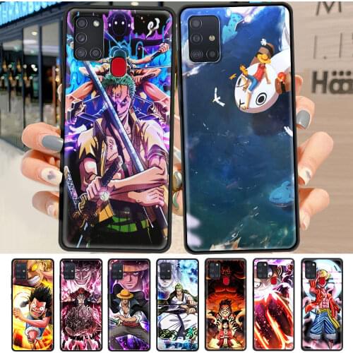 Case For Samsung Galaxy A51 A71 A21s A31 A72 A52 A32 5G A41 A12 A11 A02s Luxury Antifall Soft Phone Cover Anime One Piece