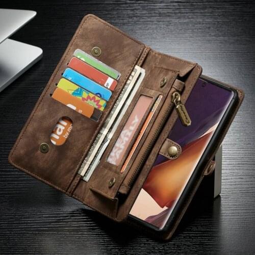Split Wallet Purse Card Pocket Pouch Case Cover Phone Bag For Samsung Galaxy Note 8 9 10 20 Note10 Note10+ Note20 Ultra S10 Plus