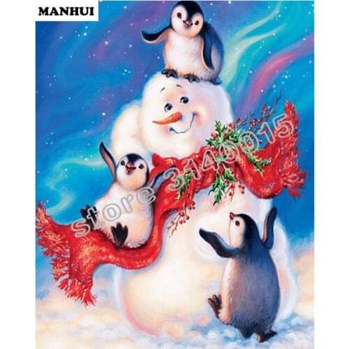 Diy Diamond painting Snowman Penguin 3D square drill Diamond mosaic pasted full cross stitch Crafts Needlework ABC008