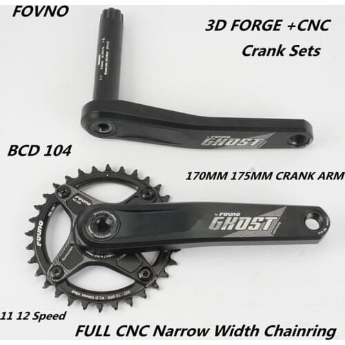 FOVNO CRANK SETS MTB Mountain Bike CNC 32T 34T 36T 38T 11 12 Speed Narrow wide Chainring 68 73 BSA BB 170 175MM Bicycle Crank