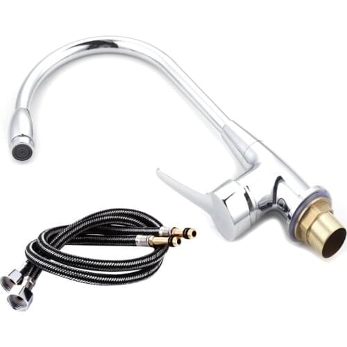 Chrome 360 Degree Swivel Alloy Kitchen Mixer Cold Hot Basin Sink Tap Faucet