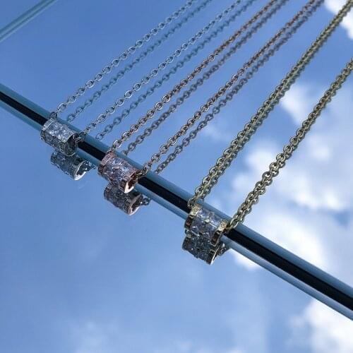 Classic Luxury Fashion New Pendant Tubular Necklace Men Trendy Simple Chain Men Necklace Jewelry Gift