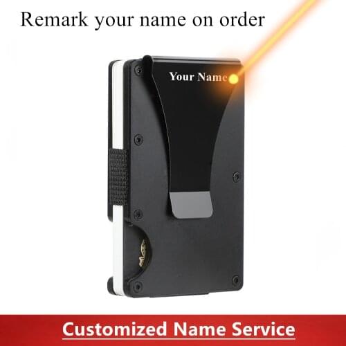 2021 Anti Rfid Metal Bank Credit Card Holder Men Minimalist Wallets Slim Thin Tactical Business ID Cardholder Case Women Purse