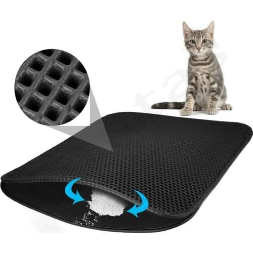 EVA Double Layer Litter Cat Bed Pads Waterproof Mat Trapping Pets Litter Box Mat Pet Product Bed For Cats Clean Cat Accessories