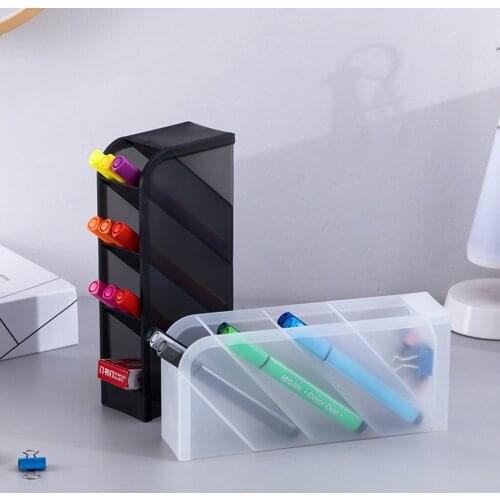 Square Pen Holders Pen Holder Stand Desk Pen Organizer Holder Caddy Office Pencil Mesh Desktop Storage School Office Accessories