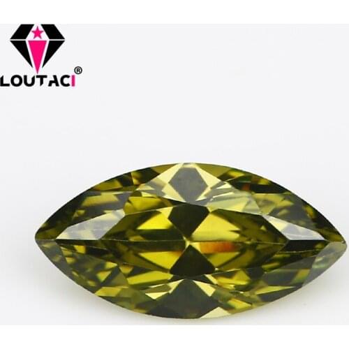 LOUTACI Best Jewelry Gemstone Engagement Rings Olive Green Cubic Zirconia Marquise Shape Small Size 1.5x3-3x6mm