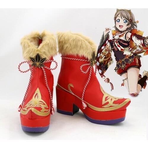 Love Live! Sunshine Aqours Takami Chika Sakurauchi Riko Boots Cosplay Costumes Halloween Party Props Accessories Shoes Made