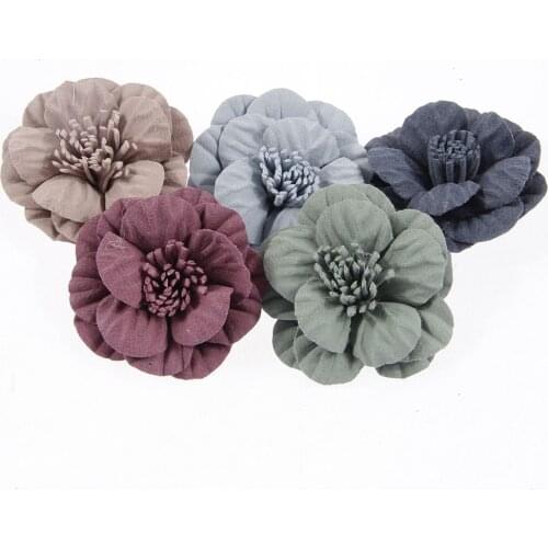 Yundfly 20pcs Fashion Solid Artifical Flower for DIY Baby Girls Headband Children Hair Accessories Home Decor