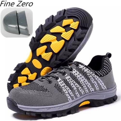 New Unisex Mens Breathable Steel Toe Cap Work Safety Shoes Men Outdoor Anti-slip Steel Puncture Proof Construction Safety Boots