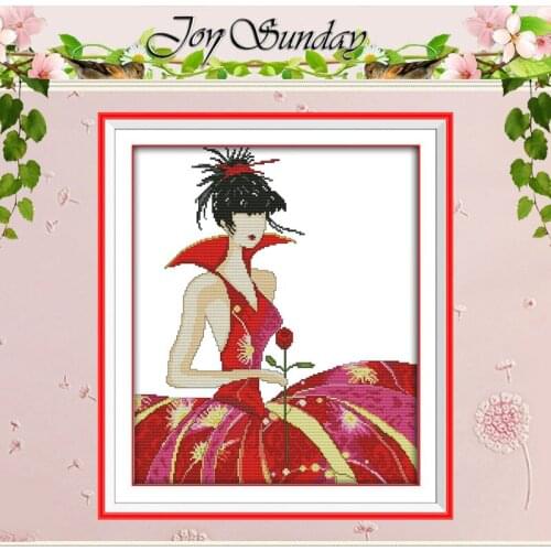 Rose Girl Patterns Counted Cross Stitch 11CT 14CT Cross Stitch Set Wholesale Chinese Cross-stitch Kit Embroidery Needlework