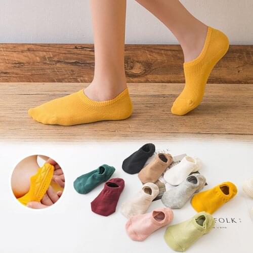 5Pairs/Lot Solid Color Invisible Socks Cute Cotton Breathable Women Socks Summer Funny Short Ankle Socks Ladies Casual Soft Sock