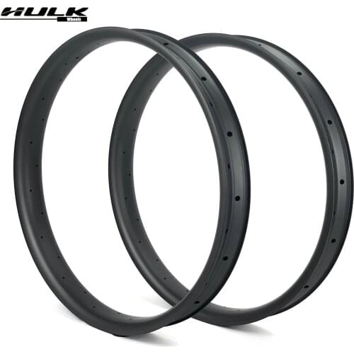 T700 Carbon Fiber Fat Rim 100mm Width For 26er Snow / Beach Bike tire wheels Fatbike Rims Bicycle Hookless Tubeless Ready