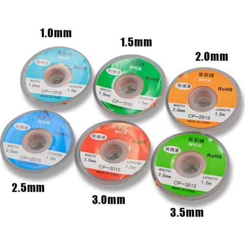 1.5M Length Desoldering Braid Welding Solder Remover Wick Wire Low-residue No-Clean Tin Strip Lead Cord Flux BGA Repair Tool