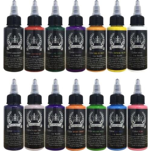 30ML Pigment Tattoo Ink Natural Plant Tattoo Pigment Semi Permanent Tattoo Ink Set Body Art Paint Tattoo Color Ink