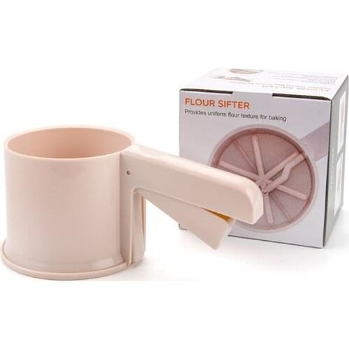 Semi-Automatic Flour Sifter, Handheld Cup Shape Flour Sifter for Baking